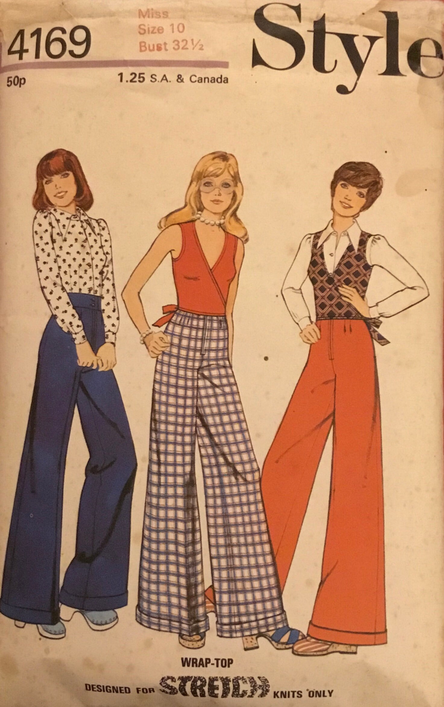 1973 Style Patterns Ltd Misses' Wrap-top, Blouse and