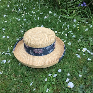 Vintage Straw Hat - Medium 56cm-57cm