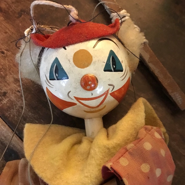 Vintage Pelham Clown Puppet | Marionette