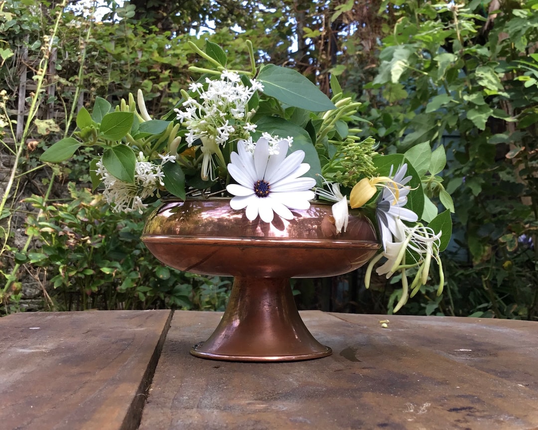 Vintage Copper Rose Bowl / Flower Bowl / Vase Etsy