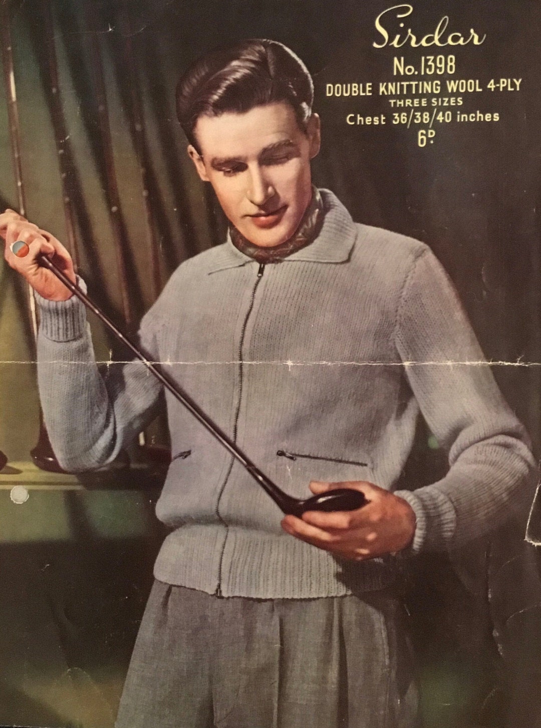 Vintage Sirdar Mans Lumber Jacket Knitting Pattern No. 1398 Etsy UK