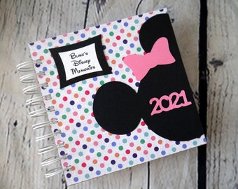 2024 Disney Autograph Book polka dots Minnie personalized rainbow polka dots spring