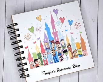 New! Disney Autograph Book 9 Princess Castle Girls Disney Memories Book  toy Scrapbook personalized Vacation Photo story Book 80 pages