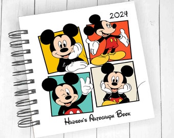 New! 2024 Disney Autograph Book Quad Mickey Scrapbook personalized Photo Book 80 pages