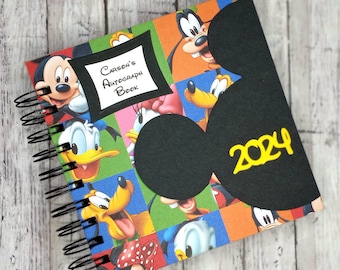 Carnet d'autographes Disney 2024 Scrapbooking Carnet de voyage Carnet de photos de vacances classique multi-personnages