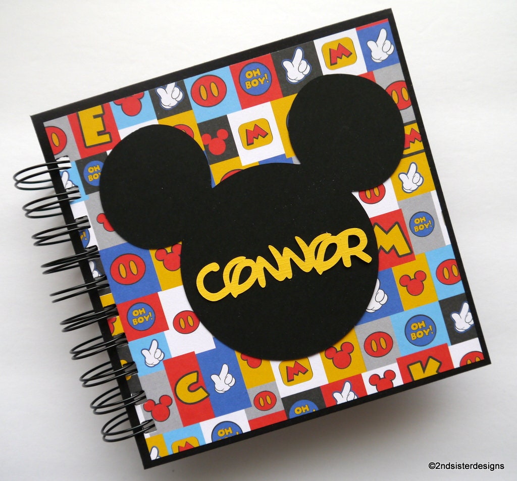 PERSONALISED DISNEY AUTOGRAPH BOOK * SCRAPBOOK MEMORY ALBUM - BOY & GIRL  DESIGN