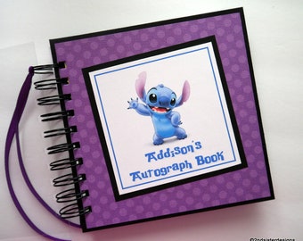 Disney Autograph Book Scrapbook Travel Journal Vacation Photo Book stitch