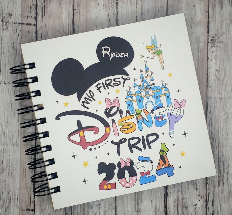 Nouveau Carnet d'autographes Disney 2024 My First Trip Boys Album photo personnalisé 80 pages image 1