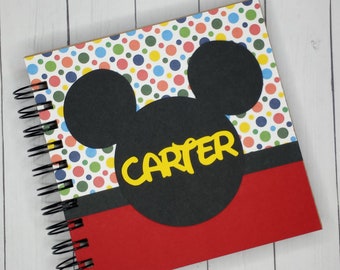 Carnet d'autographes Disney idéal pour les garçons ou les filles, photo de scrapbooking printanier multicolore à pois