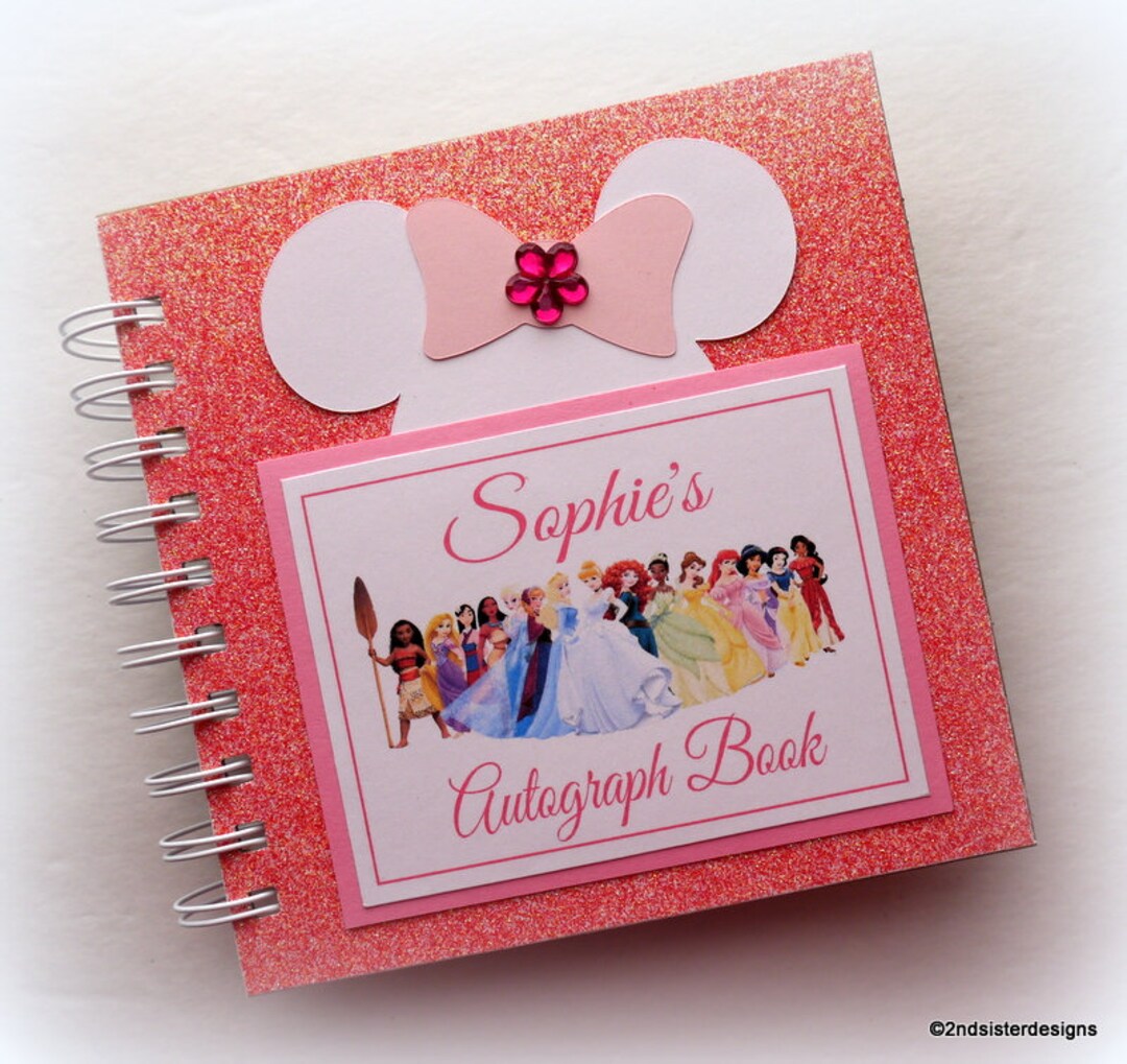 2024 Disney Autograph Book Scrapbook 80 Pages Personalized Vacation Photo  Book Celestial Purple 