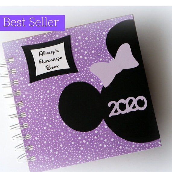 Now for 2024 Disney Autograph Book Scrapbook 80 Pages Personalized Vacation  Photo Book Celestial Purple 