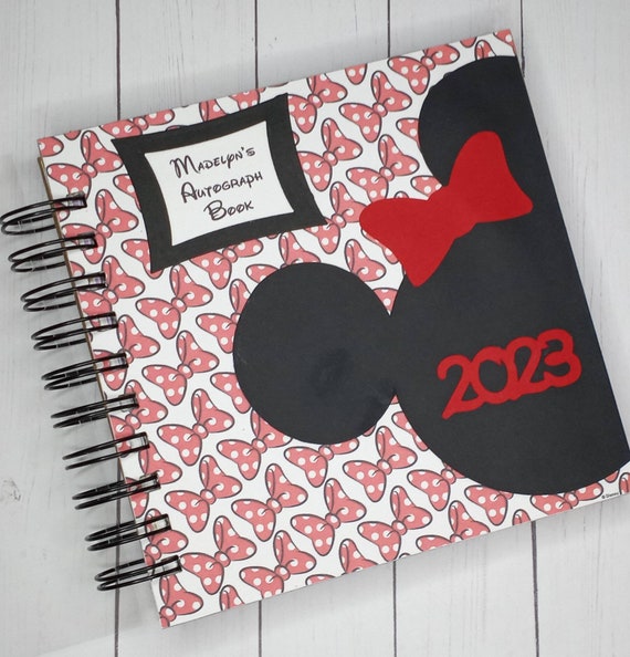 Now for 2024 Disney Autograph Book 80 Pgs Lots of Dots Really Red