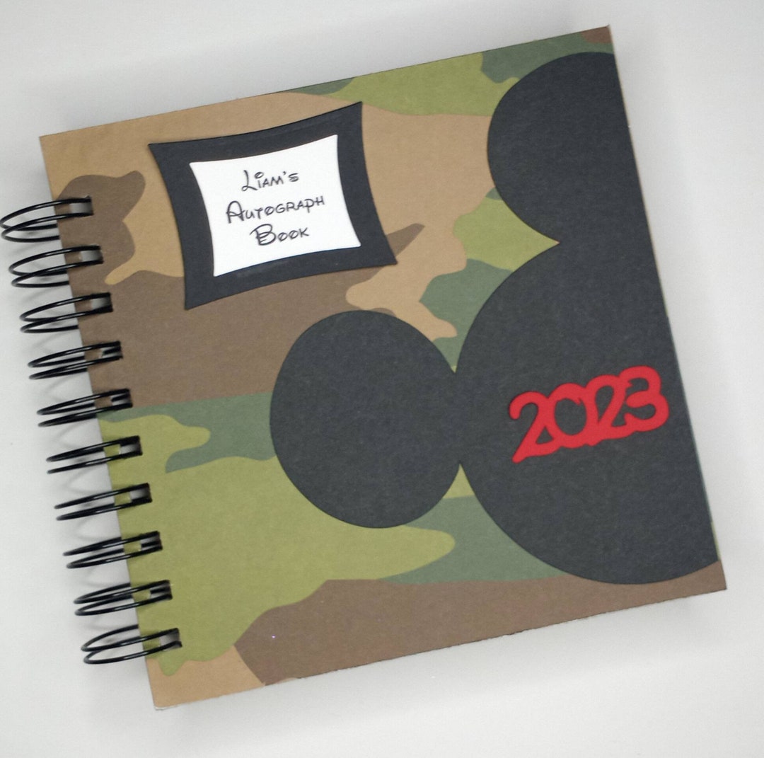 2023-disney-autograph-book-scrapbook-vacation-photo-album-camo