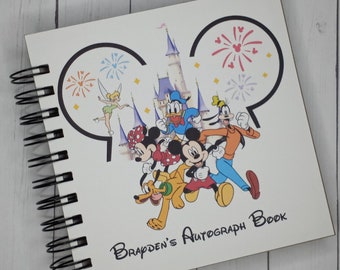 Disney Autograph Book Castle great for BOYS Book  Scrapbook personalized Vacation Photo Book 80 pages