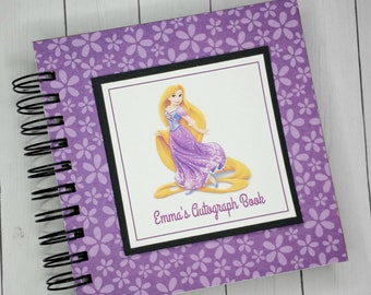 Disney Autograph Book Rapunzel Scrapbook 80 pages personalized Vacation Photo Book mrc ooak