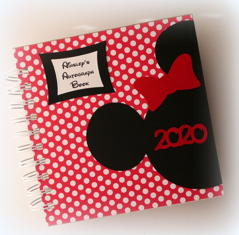 Now for 2024 Disney Autograph Book 80 Pgs Lots of Dots Really Red