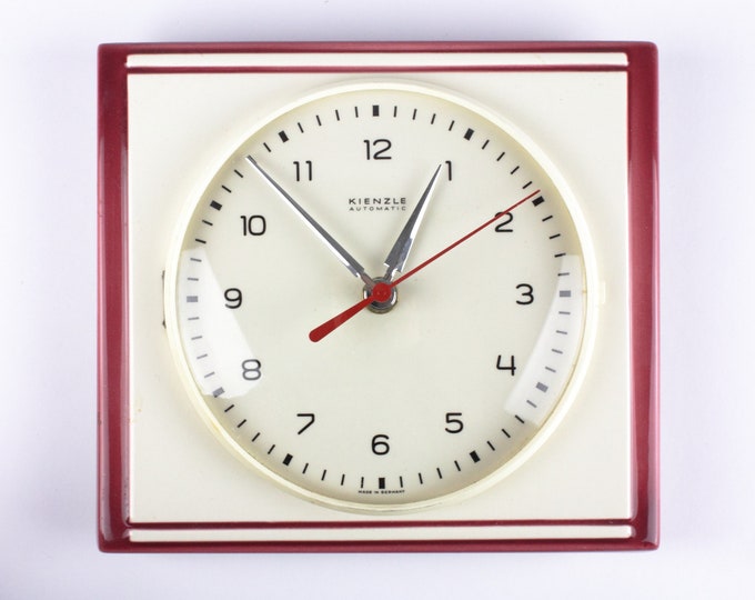 60s Kitchen Wall Clock White Ceramic Clock Vintage Kitchen Etsy