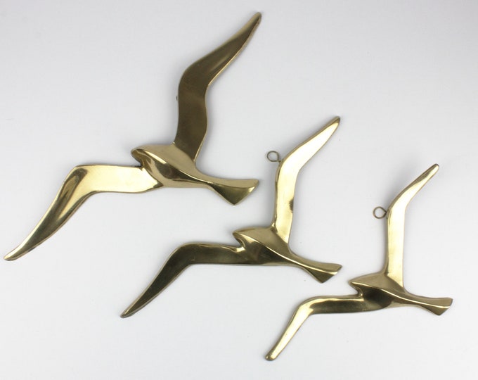 Brass Birds Wall Decor Seagulls Wall Hanging Vintage Etsy