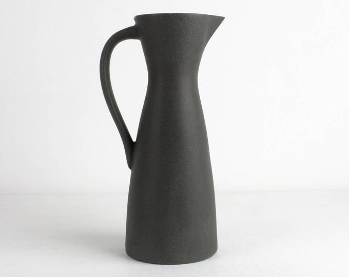 Matt Black Ceramic Vase Vintage 60s West German Pottery Mid Etsy