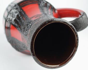 背の高い Scheurich の赤い陶器の花瓶 407-35、赤い溶岩の陶器の花瓶