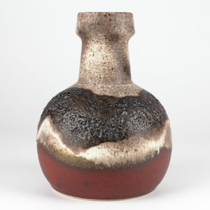 Dümler & Breiden red black fat lava cermic vase, 70s, West German pottery, Mid Century, Duemler Breiden vintage ceramic vase