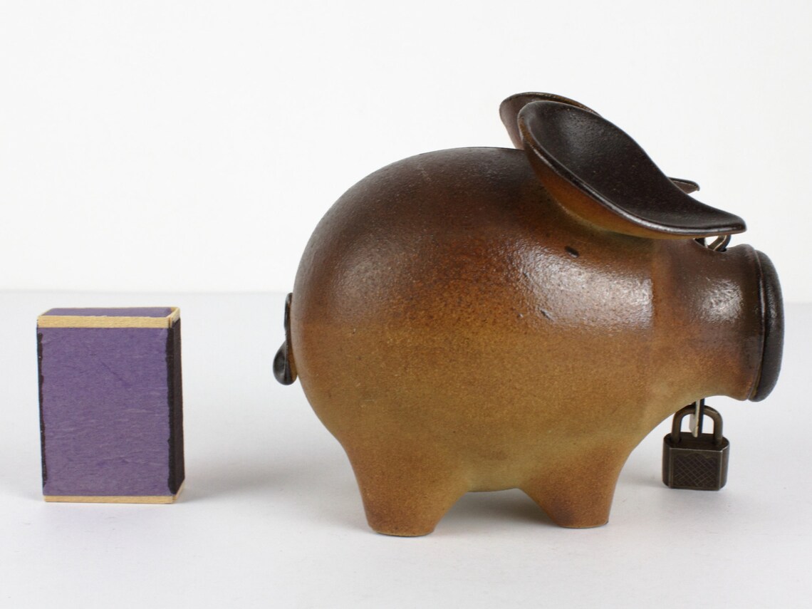 Ceramic Money Box Ceramic Pig 70s Ceramic Figurine West Etsy