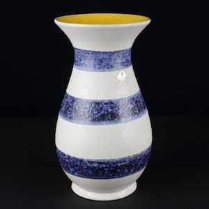Tall Blue vintage cermic vase by Ü-Keramik, 50s 60s vintage ceramic vase, east German pottery, Mid Century