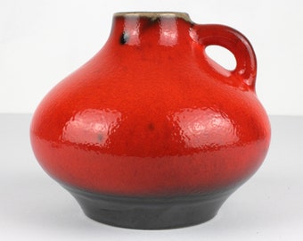 Vase en céramique vintage rouge des années 70, poterie ouest-allemande WGP, Mid Century, WGP rouge