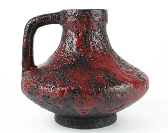 Buy 70s Red Vintage Ceramic Vase, West German Pottery WGP, Mid