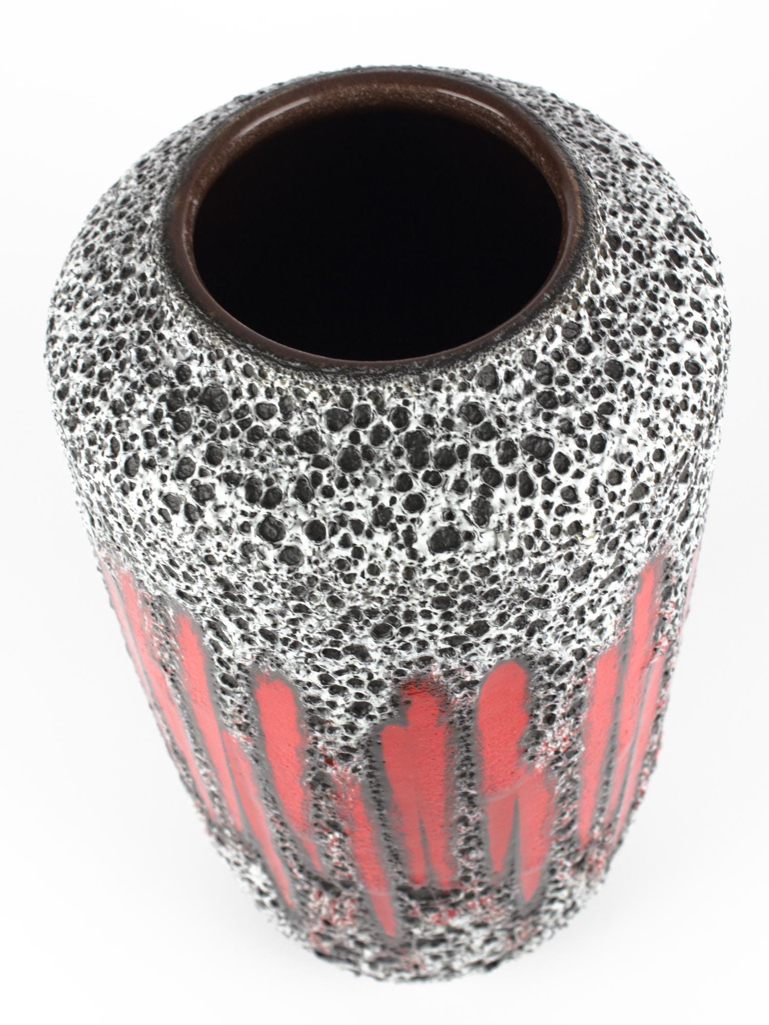 ★１点限り★ FAT LAVA 70‘s 花瓶 by SCHEURICH 1970S Scheurich Keramik Fat Lava Red And Black German Bottle