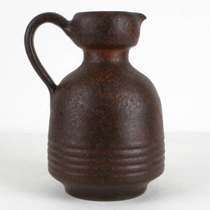Orange brown vintage studio ceramic vase by Michael Heyne, 70s, east German pottery, Mid Century