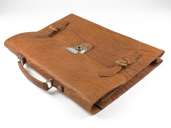 Pochette Porte-documents En Cuir Vintage Des Années 1970 – Couleur Verte, Bon état