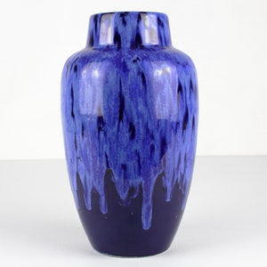Vintage SCHEURICH KERAMIK Blue PAGODE Vase 267/20 West