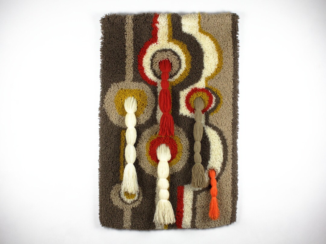 70s Rya Rug High Pile Rya Rug, 70s Wall Carpet, Wool Tagestry, Knotted Carpet, 70s ...
