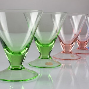 Multicolor aperitif glasses, east Germany, Mid Century 50s-60s, mcm multicolor set
