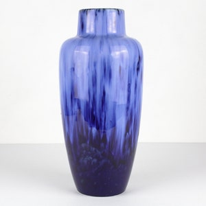 Tall Scheurich ceramic vase 517-30, blue drippings , vintage 70s, west German pottery, Mid Century, Scheurich