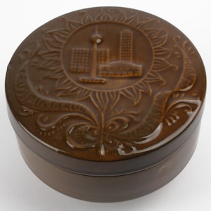 Vintage ceramic box, Berlin box, vintage box with lid, 70s, East German pottery, Mid Century