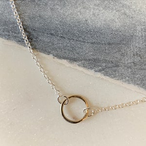 14kt Gold Fill Dainty Circle Simple Minimalist Necklace