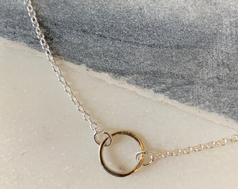 14kt Gold Fill Dainty Circle Simple Minimalist Necklace