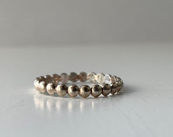 Dot Beaded style sterling silver stackable ring