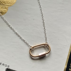 Gold Miniature Carabiner Necklace