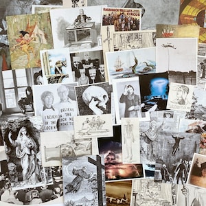 Pack d'éphémères sur le thème des bizarreries pour journaux indésirables, techniques mixtes vintage, revues d'art, collage et art altéré, éphémères universitaires sombres