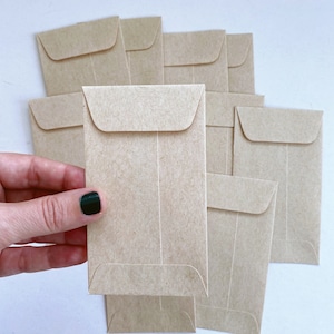 lot de 10 enveloppes pour pièces de monnaie Kraft vintage