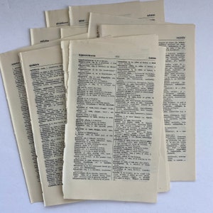 1958 páginas de diccionario de inglés latino, 20 páginas de diccionario de latín antiguo para la elaboración de papel