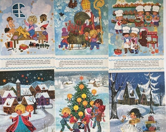vintage Christmas illustrations, vintage Christmas gallery wall art, vintage Santa Claus prints, vintage Christmas decor
