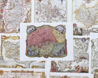 large vintage county maps of Old England