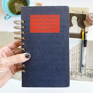 100% vintage 1958 Latin English dictionary junk journal, vintage mixed media journal