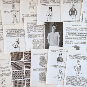 pages de livre illustrées de mode et de tricot espagnols vintage pour journal indésirable, pages de médias mixtes, papiers de collage, etc.