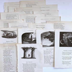 1947 : illustrations de pages de poèmes d'Henry Wadsworth Longfellow pour un journal indésirable, des collages et de la fabrication de papier