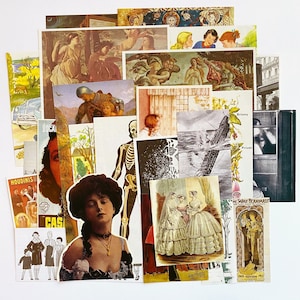 enorm 100-delig vintage ephemera-pakket voor junktijdschriften, vintage mixed media, cottagecore, smashbooks, kunsttijdschriften, collage en bewerkte kunst